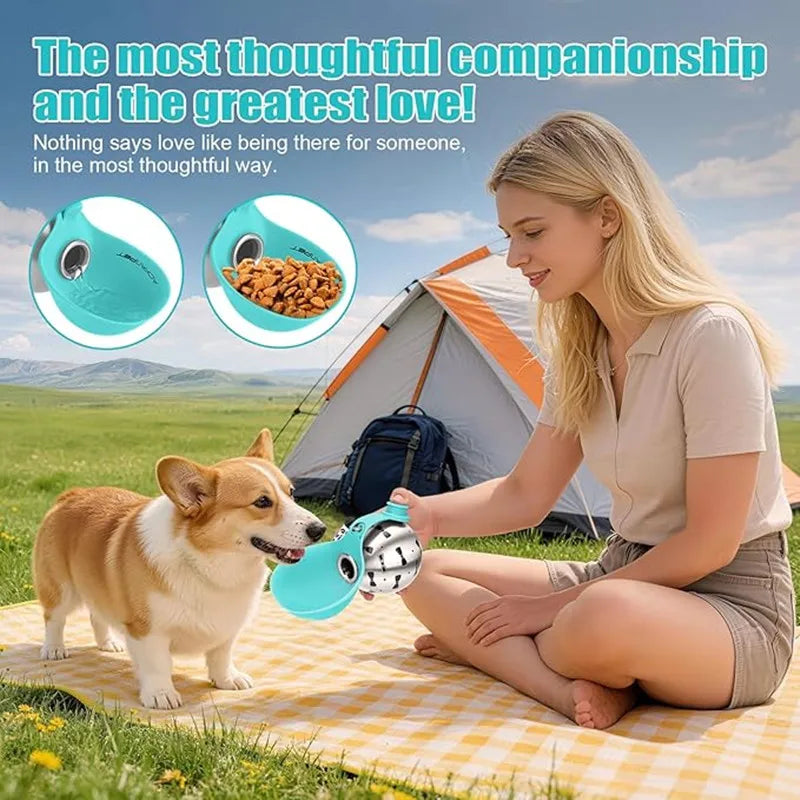 Stainless Steel Dog Water Bottle, No-Spill Travel Bowl for Walking & Hiking