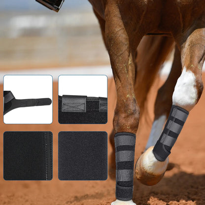 4-Piece Horse Leg Boots, Adjustable Front & Hind Leg Protection, Tendon Guards for Impact and Collision Protection, Equestrian Riding Equipment