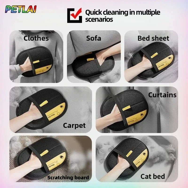 Reusable Pet Hair Removal Glove – Electrostatic Grooming Mitt for Cats & Dogs, Couch & Carpet Cleaner