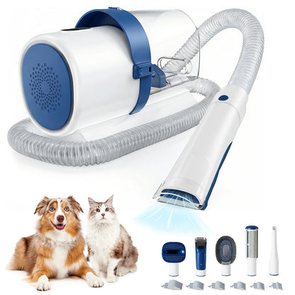 2.5L Pet Grooming Vacuum Kit, Cordless Low-Noise Clippers, 3 Suction Modes & 5 Tools