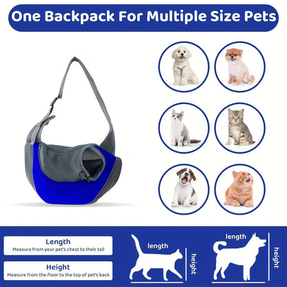 Dog & Cat Sling Carrier, Breathable Mesh Crossbody Backpack for Hiking & Travel