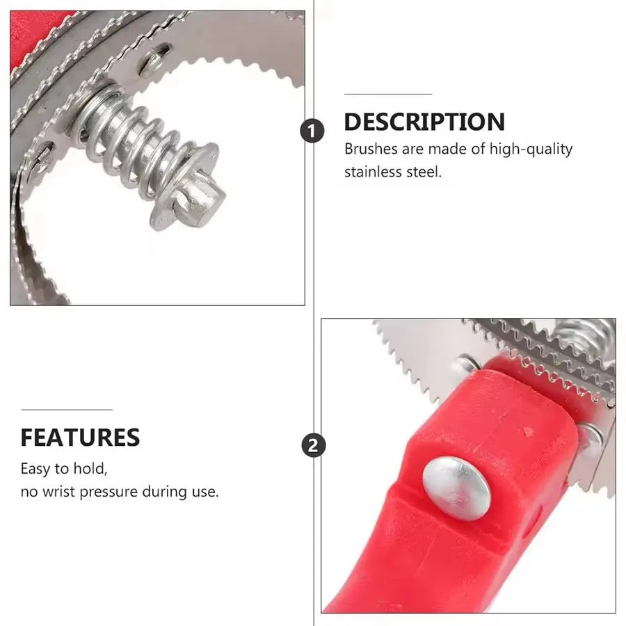 Serrated Horse Curry Comb, Sweat Scraper & Deshedding Brush