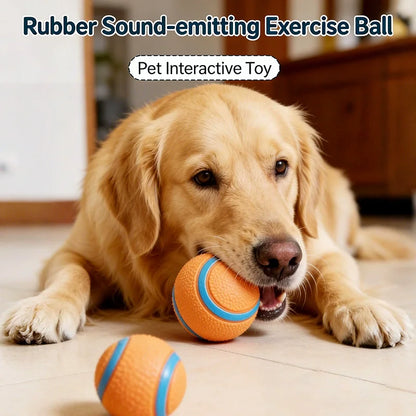 Dog Squeaky Toy Ball Elastic Rubber Ball Bite Resistant Interactive Training Teeth Cleaning Chew Toy For Small Medium Large Dogs