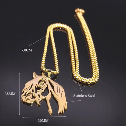 Horse Head Pendant Necklace – Stainless Steel Animal Jewelry for Women & Men (N2026)