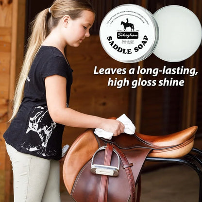 Premium Leather Saddle Cream, Deep Conditioning and Restoring Treatment, Waterproofing and Shine Enhancer for Horse Saddles, Tack and Leather Gear