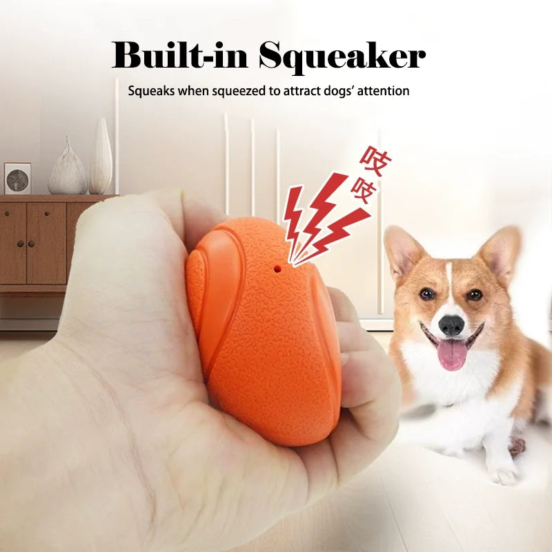 Dog Squeaky Toy Ball Elastic Rubber Ball Bite Resistant Interactive Training Teeth Cleaning Chew Toy For Small Medium Large Dogs