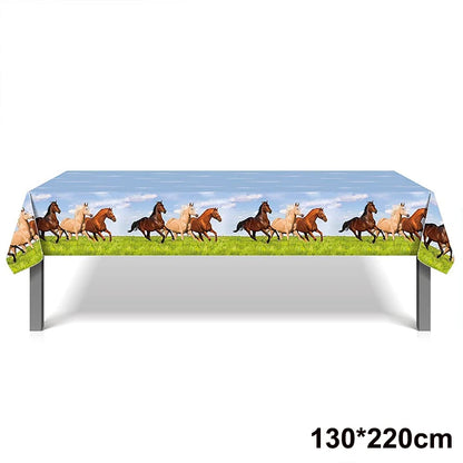 Horse Balloon Set, 30-Inch Horse-Shaped Balloons, 40-Inch Number Balloon and Star Balloons, Horse Racing-Themed Birthday Party Decorations