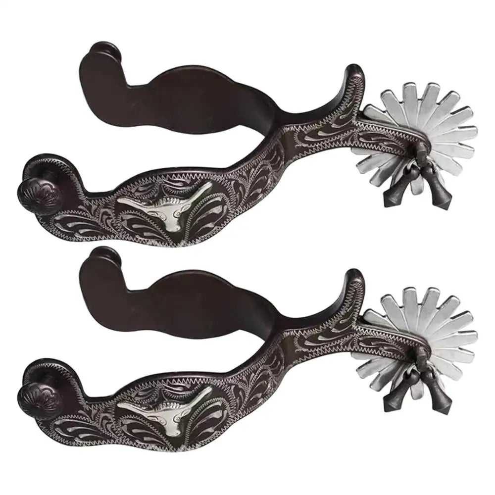 Western Horse Spurs – Classic Wheel Rowel Equestrian Riding Boot Spurs (1 Pair)