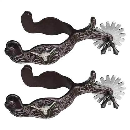 Western Horse Spurs – Classic Wheel Rowel Equestrian Riding Boot Spurs (1 Pair)