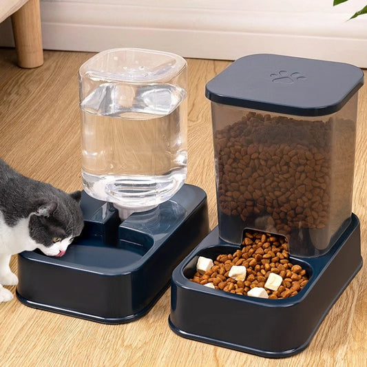 Automatic Pet Feeder & Water Dispenser Set – Smart Portion Control Bowl for Cats & Dogs (No Battery)