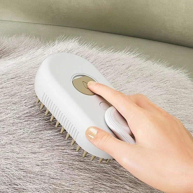 3-in-1 Steam Pet Grooming Brush – Spray Massage Comb for Detangling & Hair Removal (Cats & Dogs)