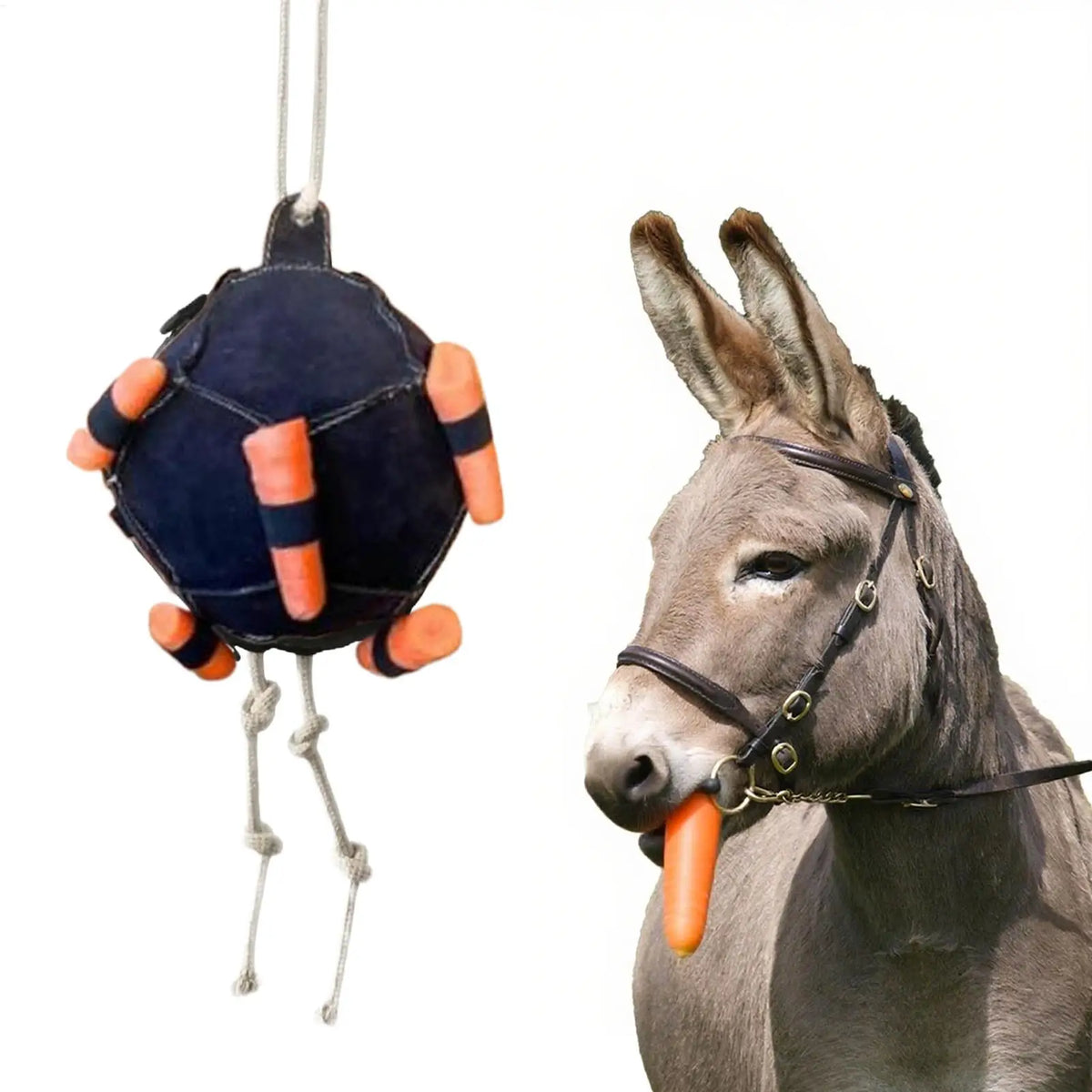 Horse Enrichment Carrot Slow Feeder Toy – Hangable Equine Training & Boredom Relief Feeder (1PC)