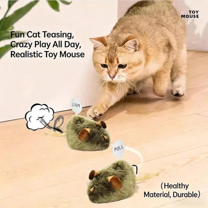 Interactive Mouse Plush Cat Chew Toy Squeaky Imitation Mice Bite Resistant Kitten Toy Interactive Plush Cat Toy Supplies
