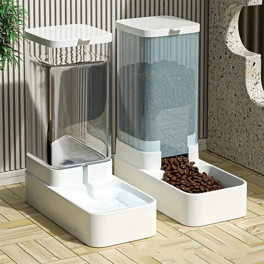 Automatic Gravity Pet Feeder & Water Dispenser Set – Food and Water Station for Dogs & Cats