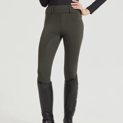 Women’s Silicone Grip Equestrian Riding Pants, Quick-Dry Stretch Sports Tights
