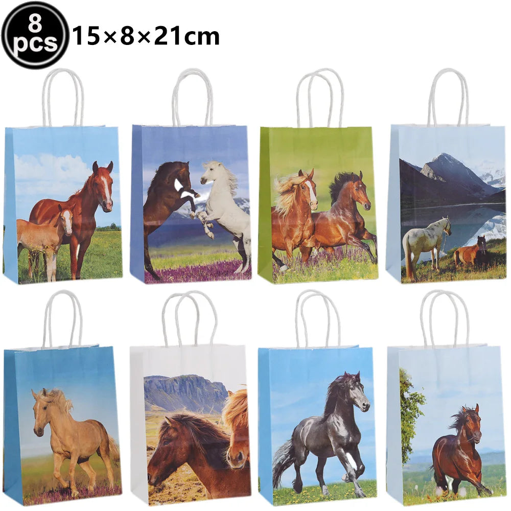 Horse Balloon Set, 30-Inch Horse-Shaped Balloons, 40-Inch Number Balloon and Star Balloons, Horse Racing-Themed Birthday Party Decorations