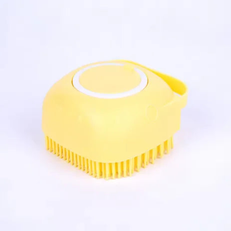 2-In-1 Silicone Pet Bath Brush with Shampoo Dispenser – Gentle Massage Grooming Tool