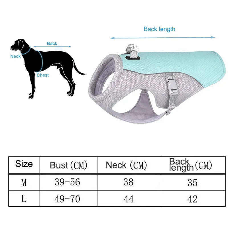 Dog Cooling Vest – Lightweight UV Sun Protection & Anxiety Relief Vest for Hot Summer Days