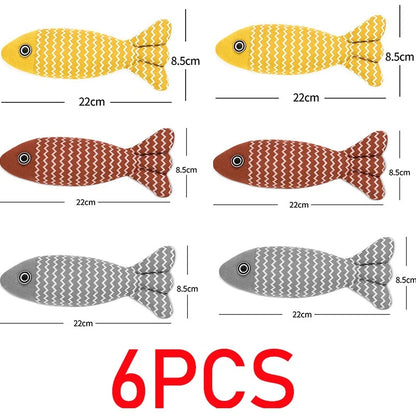 3-Pack Fish Catnip Toys – Interactive Cat Chew & Kicker Toys for Indoor Cats