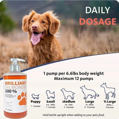200ml Pure Salmon Oil for Dogs – Natural Omega Fatty Acid Supplement for Skin & Coat Health