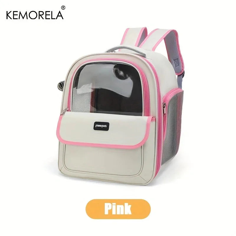 Portable Pet Backpack Carrier – Breathable Mesh, Foldable for Travel & Hiking