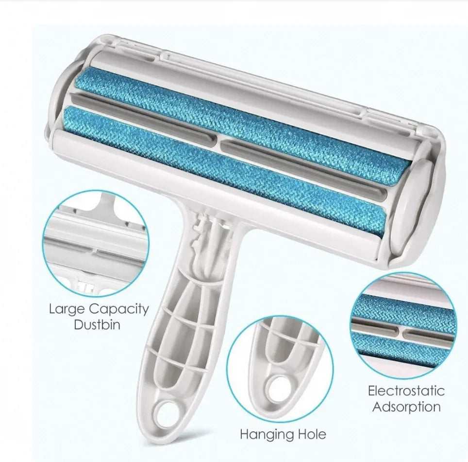 Reusable Pet Hair Removal Mitt & Self-Cleaning Lint Roller Set for Furniture, Couch & Carpet