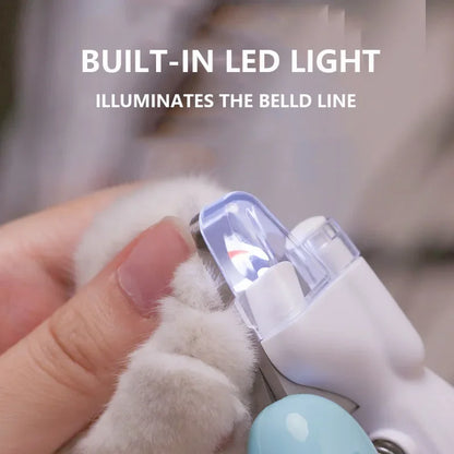 LED Light Pet Nail Clippers – Stainless Steel Professional Claw Trimmer for Dogs, Cats & Rabbits