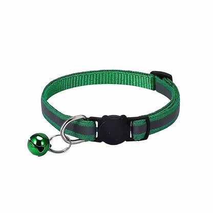 Reflective Adjustable Cat Collar with Bell – Safety Collar for Cats & Small Dogs