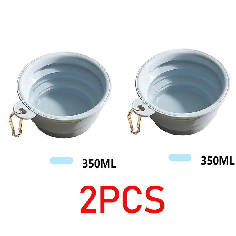 350ml Folding Dog Bowl – Collapsible Silicone Travel Water & Food Dish for Dogs & Cats