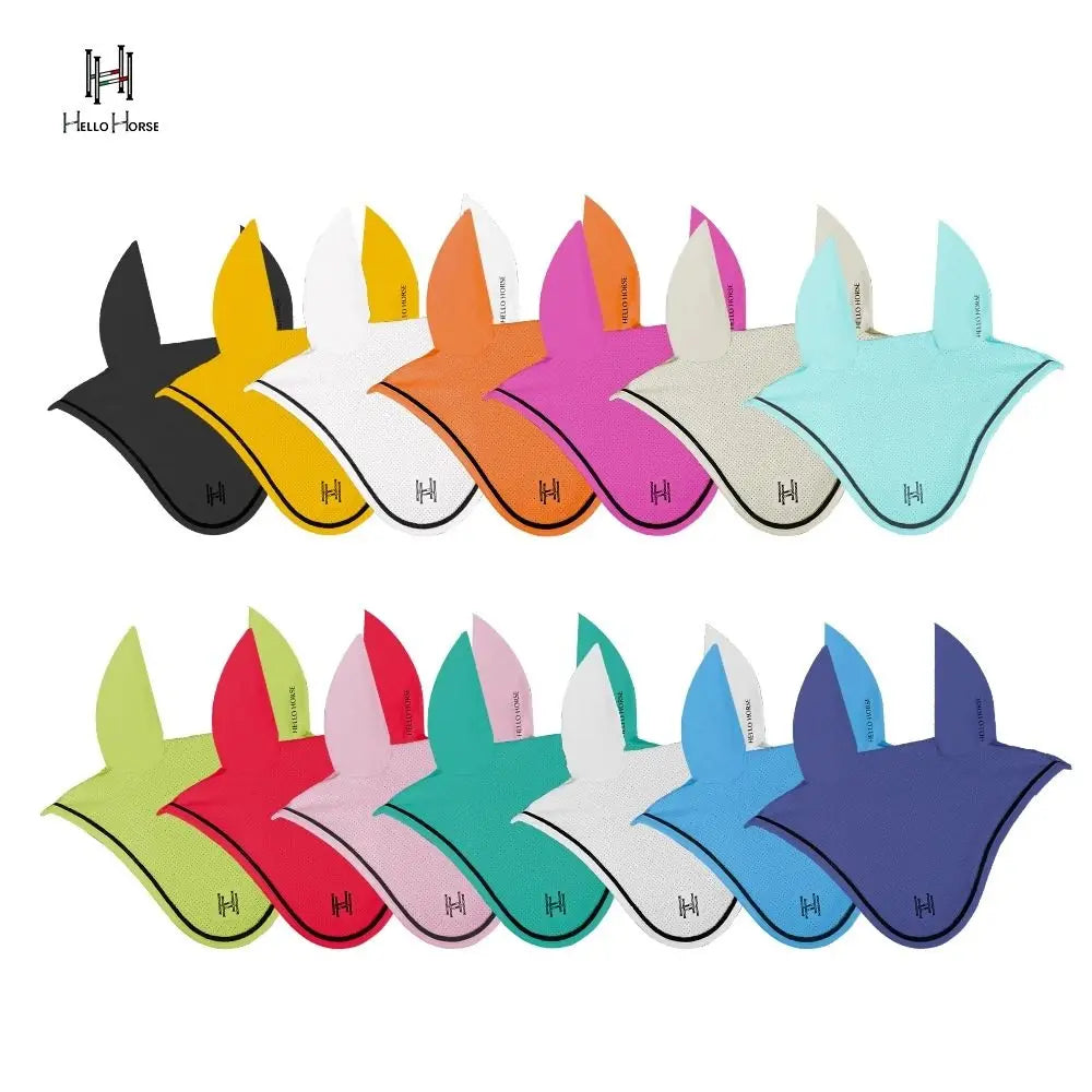 Horse Ear Bonnet Fly Veil – Breathable Mesh Noise Reduction for Jumping & Competition