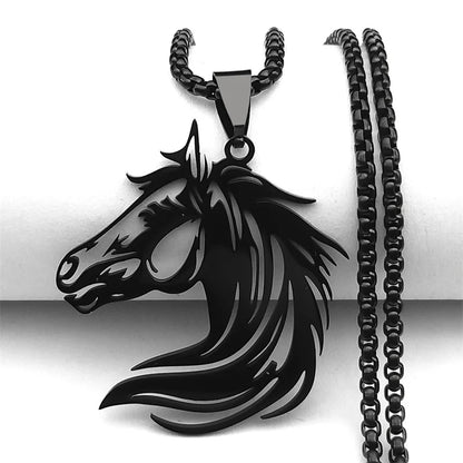 Horse Head Pendant Necklace – Stainless Steel Animal Jewelry for Women & Men (N2026)