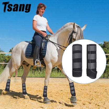 4-Piece Horse Leg Boots, Adjustable Front & Hind Leg Protection, Tendon Guards for Impact and Collision Protection, Equestrian Riding Equipment