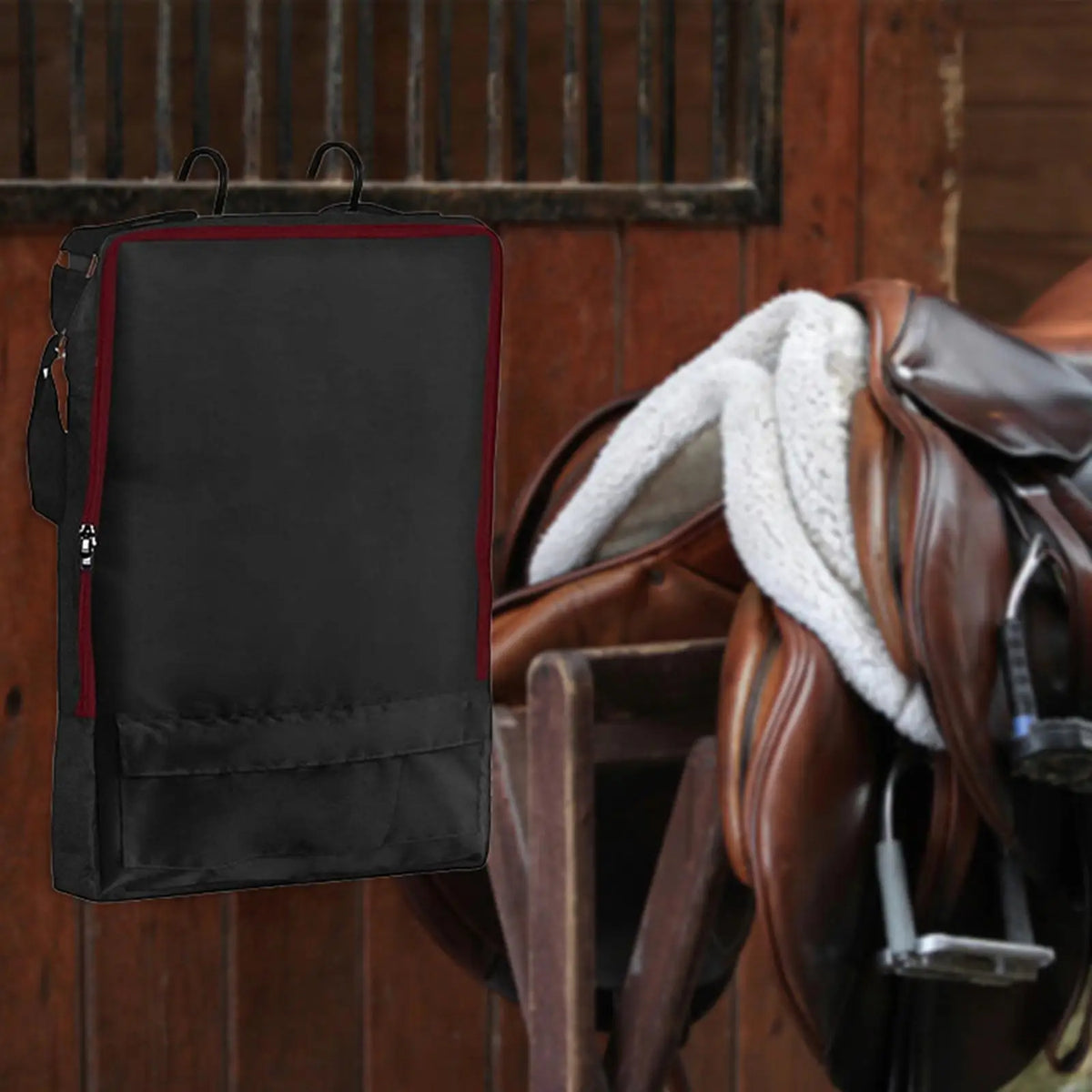 Horse Tack Storage & Carry Bag – Organizer with 3-Prong Tack Rack