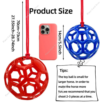 Horse Treat Ball Hay Feeder – Hanging Feeding Dispenser for Horses, Sheep & Tortoises, Stress Relief & Foraging Toy