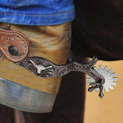 Western Horse Spurs – Classic Wheel Rowel Equestrian Riding Boot Spurs (1 Pair)