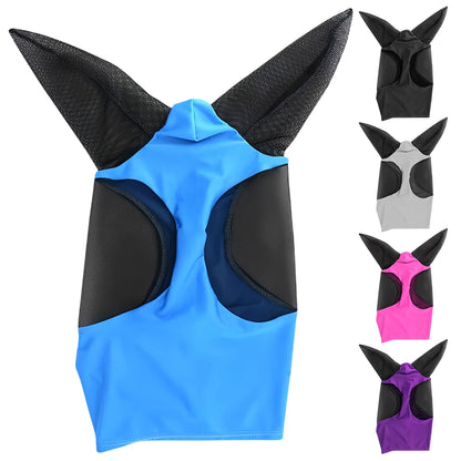 Stretchy Mesh Horse Fly Mask, Breathable Anti-Mosquito Ear Protection