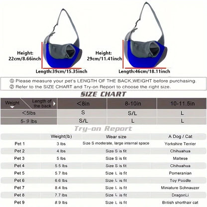 Dog Sling Carrier Backpack – Breathable Mesh Crossbody Travel Bag for Puppies & Cats