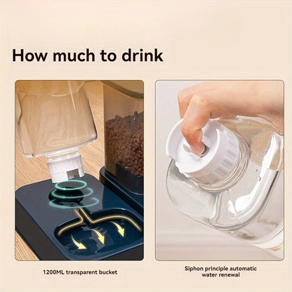 Automatic Pet Feeder & Water Dispenser Set – Smart Portion Control Bowl for Cats & Dogs (No Battery)