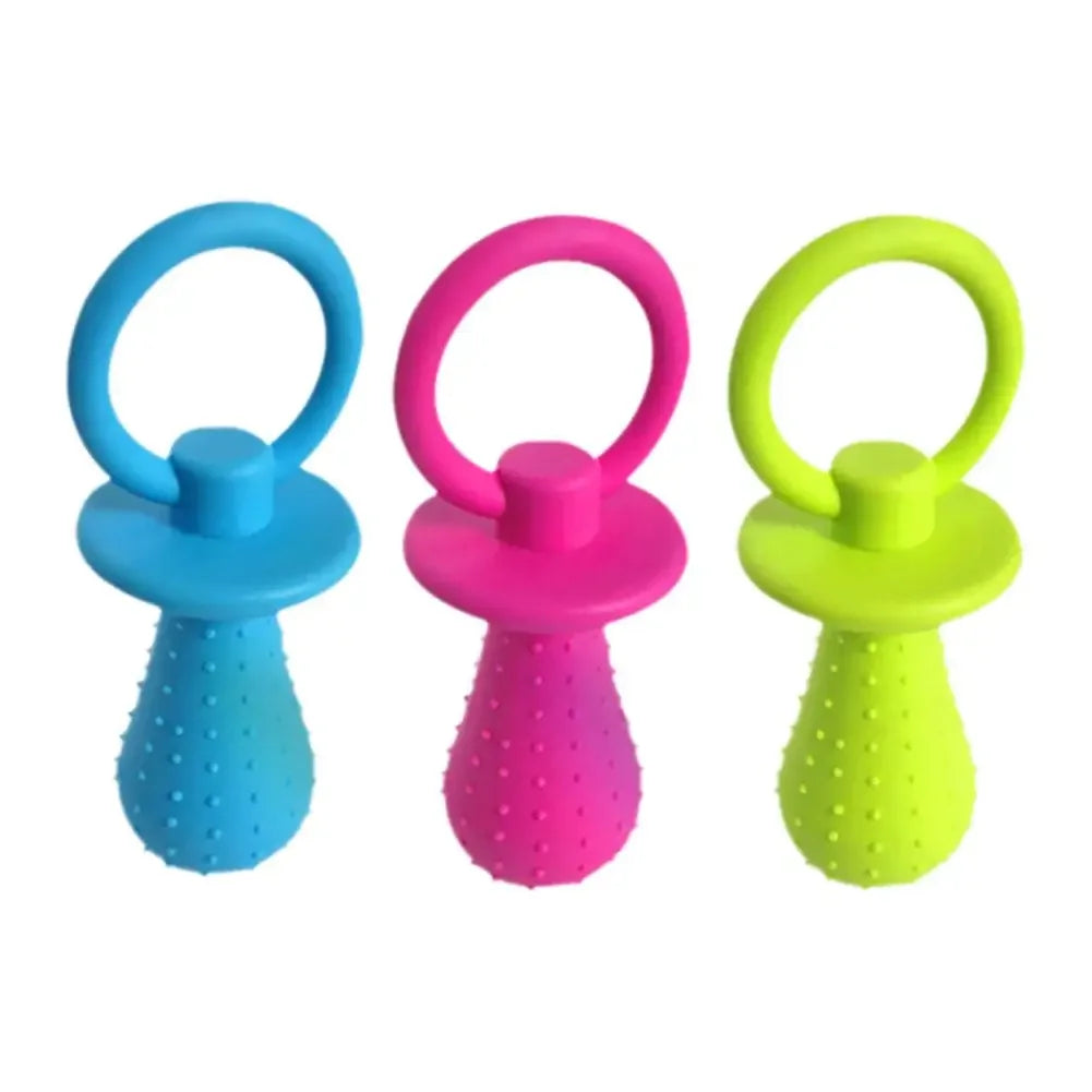 Squeaky TPR Dog Pacifier Toy, Durable Teething Chew Toy for Puppies and Small to Medium Dogs, Gum-Friendly Dental Cleaning Toy for Chewing, Soothing and Interactive Play