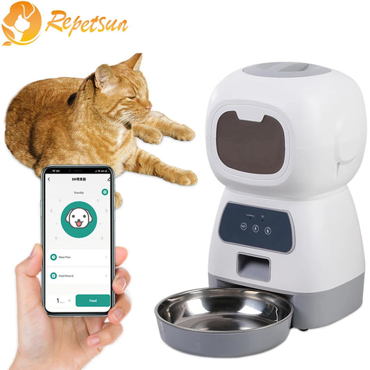 3.5L WiFi Smart Automatic Pet Feeder – Timed Slow Feeder with Voice Recorder for Cats & Dogs