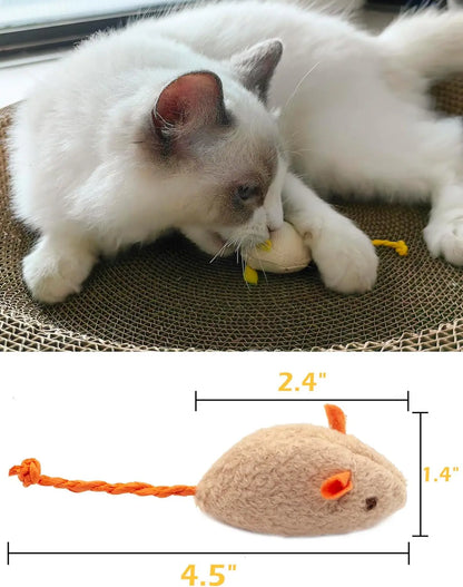 Catnip Rattle Mouse Toys (3–200 Pack) – Interactive Faux Fur Cat Mice Toys for Indoor Cats