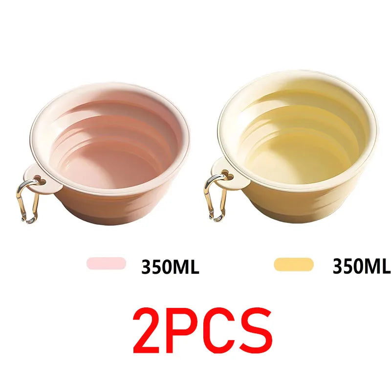 350ml Folding Dog Bowl – Collapsible Silicone Travel Water & Food Dish for Dogs & Cats