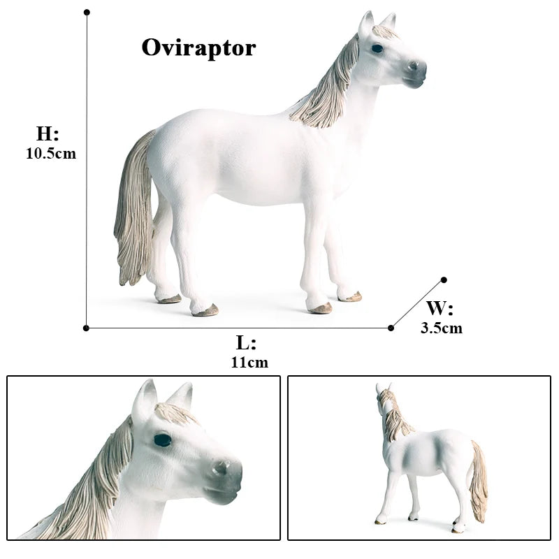 Oenux Realistic Horse Figurine, Forest Wild Steed Farm Animal Model, PVC Action Figure Toy, Haflinger and Ferghana Horse Collectible for Kids