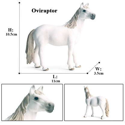 Oenux Realistic Horse Figurine, Forest Wild Steed Farm Animal Model, PVC Action Figure Toy, Haflinger and Ferghana Horse Collectible for Kids
