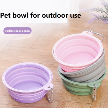 350ml Folding Dog Bowl – Collapsible Silicone Travel Water & Food Dish for Dogs & Cats
