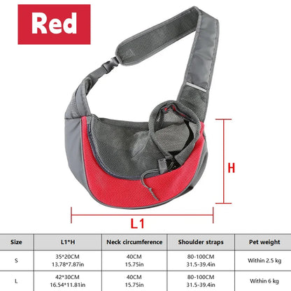 Dog & Cat Sling Carrier, Breathable Mesh Crossbody Backpack for Hiking & Travel