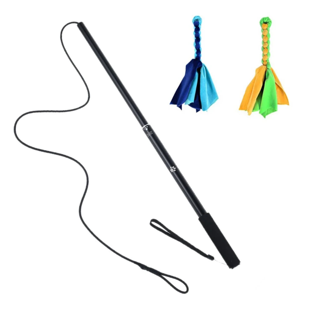 Dog Flirt Pole Toy – Interactive Chase & Training Teaser Wand with Rope Lure