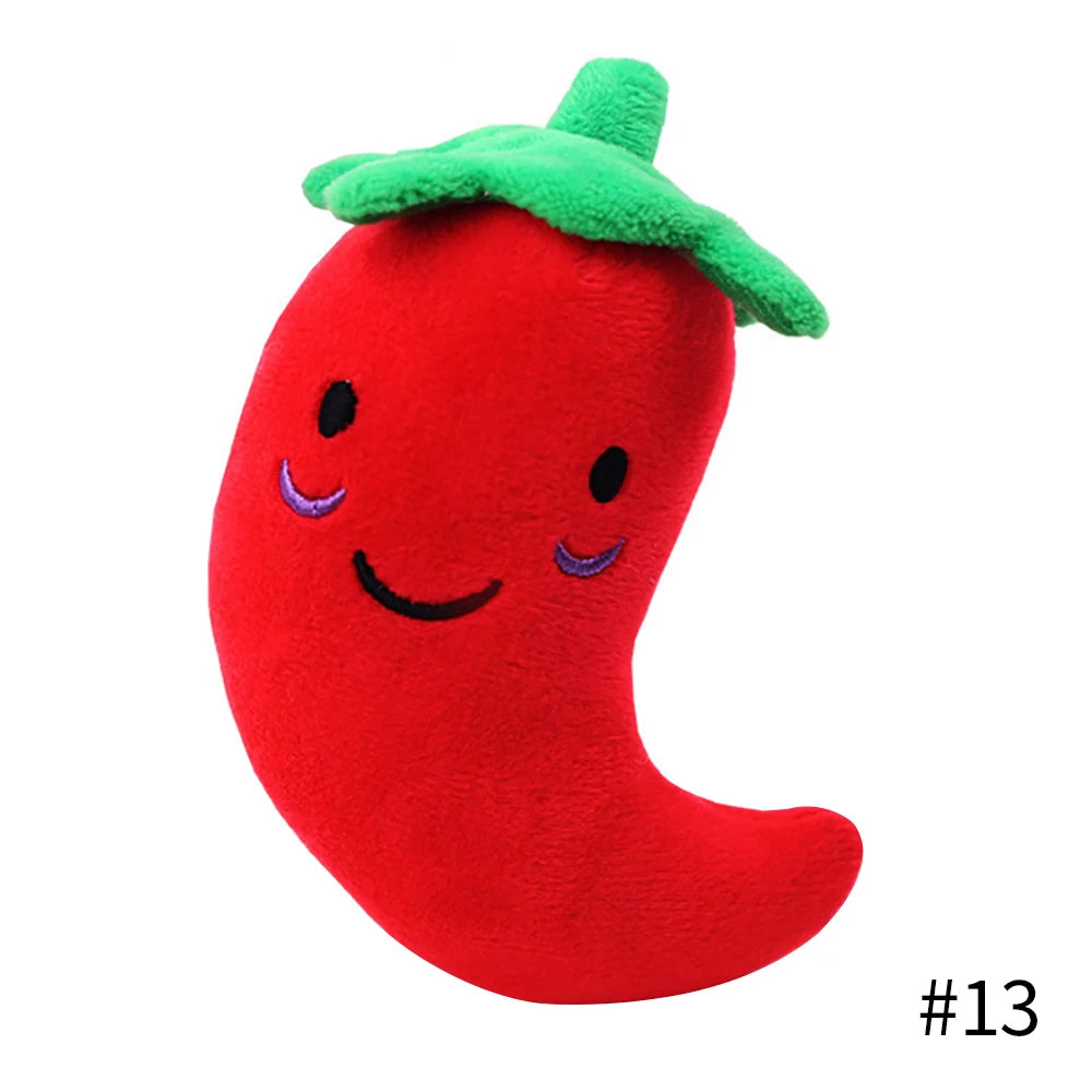 Cute Plush Squeaky Dog Toy, Cartoon Fruit Animal Chew Toy, Interactive Puzzle Toy for Dogs and Cats