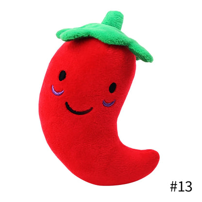 Cute Plush Squeaky Dog Toy, Cartoon Fruit Animal Chew Toy, Interactive Puzzle Toy for Dogs and Cats