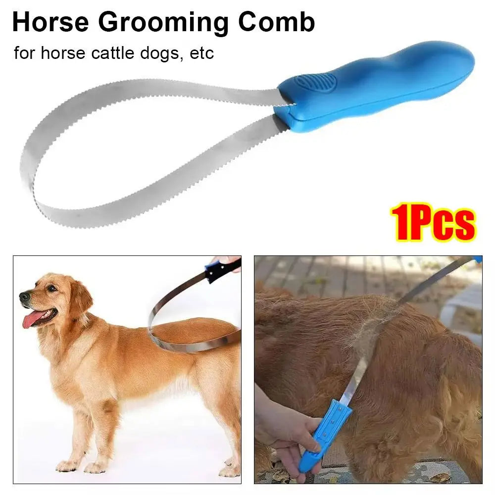 Horse Grooming Comb, Non-Slip Deshedding Brush for Horses, Dogs & Cattle